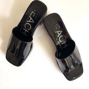 Beach by Matisse Black Patent Slide Sandals